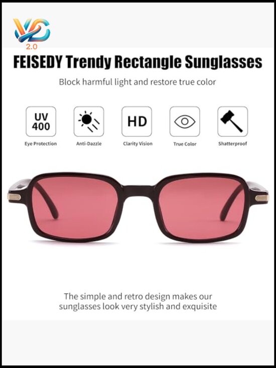 Trendy Rectangle Sunglasses Small Retro Fashion 90s Y2K Narrow Thin Square main image 5